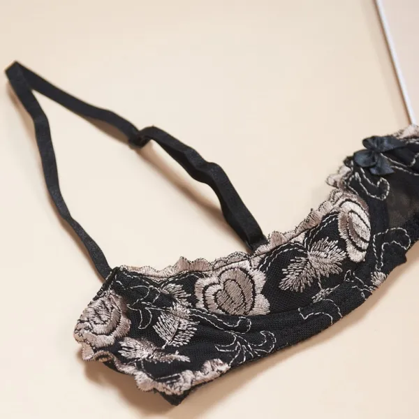 圧倒的セクシー ユニークなデザイン ワイヤー入り 透かし彫り  刺繍  ブラ・ショーツセット