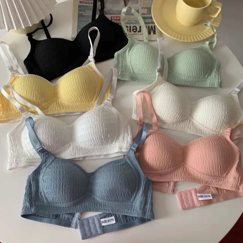 【貧乳専用】好感度UP 薄手 ノンワイヤー A-Bカップ 7色展開 つけ心地 ブラ・ショーツセット