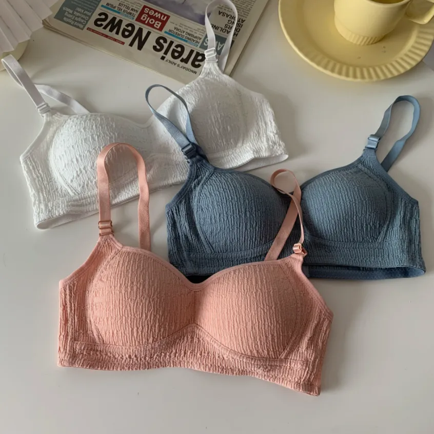 【貧乳専用】好感度UP 薄手 ノンワイヤー A-Bカップ 7色展開 つけ心地 ブラ・ショーツセット